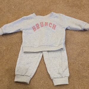 Gray Kids Brunch Sweatshirt and Pants Set